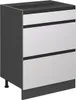 A close-up, angled view of a two-drawer kitchen cabinet base unit. Anteprima dell’immagine prodotto