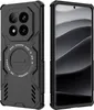 A black phone case with a magnetic ring and a phone inside it, shown from the back and side. Náhled obrázku produktu