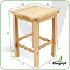 Zestaw 2 szt taboret drewniany sosnowy stołek kuchenny Podgląd zdjęcia produktu 3