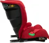Side view of a red child car seat with black accents and ISOFIX connectors. Náhľad obrázku produktu
