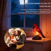 Rotfink-Tischlampe aus rotem Harz, Nachtlicht mit warmem, Produktbild-Vorschau 7