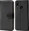 A black flip case for a Huawei Y7 2019 phone is shown from two angles. Anteprima dell’immagine prodotto