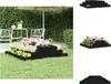 vidaXL Pflanzkübel Schwarz 110x110x27 cm Massivholz Kiefer Produktbild-Vorschau 1