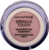 A top-down view of a Max Factor Miracle Touch foundation compact. Náhľad obrázku produktu