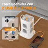 TESSAN 8 Fach Mehrfachsteckdose mit 2 USB C Produktbild-Vorschau 3