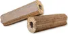 Two hexagonal briquettes with a hole in the center, made of compressed wood material, are shown against a white background. Produktbild-Vorschau