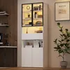 Sweiko 70x30x200cm Vitrine,Vitrinenschränke Mit Schubladen Produktbild-Vorschau 4
