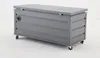 A gray storage box with wheels is shown against a white background. Produktbild-Vorschau