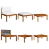 Möbel 8-tlg. Garten-Lounge-Set mit Kissen Cremeweiß Produktbild-Vorschau 5