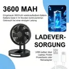 Mini Ventilator USB Akku Tischventilator 3600mAh 5 Stufen Produktbild-Vorschau 3