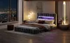 CDGlobal Polsterbett Doppelbett 180x200cm, LED Jugendbett Produktbild-Vorschau 10