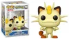 A Funko Pop! vinyl figure of the Pokemon character Meowth, shown both in its packaging and displayed individually. Podgląd zdjęcia produktu