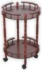 A wooden serving trolley with two shelves and wheels. Produktbild-Vorschau