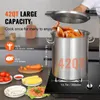 A large stainless steel stock pot filled with cooked turkeys, placed on a modern induction cooktop. Various food items like tomatoes, corn, and mushrooms are arranged on the countertop. Náhled obrázku produktu