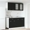 vidaXL Kücheneinheit LYON 4 pcs Schwarze Eiche Produktbild-Vorschau 2