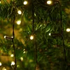 A close-up view of Christmas tree lights on a green Christmas tree. Produktbild-Vorschau