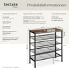 Product information and dimensions for a tectake shoe rack. Náhled obrázku produktu