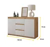 Kommode 120 cm Eiche Wotan / Weiß Matt, 3 Schubladen, 2 Produktbild-Vorschau 2