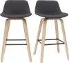 Miliboo - Skandinavischer Barhocker dunkelgrauer Stoff 65 Produktbild-Vorschau 1