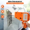A hand holding an orange stud welder gun, with studs attached to a car body panel that has been dented. Podgląd zdjęcia produktu