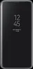 A black smartphone with a flip cover showing the time and date. Náhled obrázku produktu