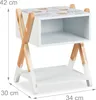 Relaxdays Nachttisch Kinder, offenes Fach, Teddy-Design, Produktbild-Vorschau 4