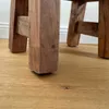 LS-LebenStil Vintage Teak Holz Fuß-Hocker Braun 28cm Produktbild-Vorschau 7
