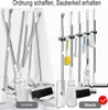Besenhalterung Wand, 5 Halter + 4 Haken Schwarz Schwerlast Produktbild-Vorschau 6