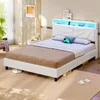 AODEMOKO Bett 140 X 200cm mit LED Beleuchtung, Polsterbett Produktbild-Vorschau 3