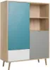 Buffet Haut CUBA, Chêne Sonoma, Blanc, Gris et Bleu, Style Voir les images du produit 2