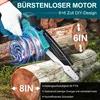 Bürstenlose Mini-Kettensäge, 6+8 Zoll Stromkettensäge, Produktbild-Vorschau 2