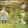 A woman is in a garden with a fence and animals shown in circles. Náhľad obrázku produktu