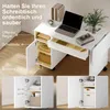 HOMCOM Rollbarer Computertisch klappbarer Schreibtisch mit Produktbild-Vorschau 5
