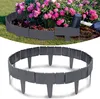 A collage showing garden edging being installed around a flower bed and a separate display of the edging. Produktbild-Vorschau