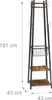 Portaoggetti Relaxdays, 3 ripiani e 8 ganci, L x P x A 181 Anteprima dell’immagine prodotto 4
