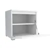 A white cabinet with an open door and shelves, shown against a white background. Produktbild-Vorschau
