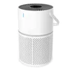 A white cylindrical air purifier with a gray top and a perforated lower section, set against a white background. Produktbild-Vorschau