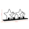 Metall Kerzenständer mit Sternen schwarz - 39 x 16 cm - Produktbild-Vorschau 2