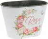 Dekoratives Pflanzgefäß mit Rosendekor für Blumen und Produktbild-Vorschau 1