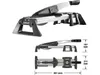 A product shot of a vinyl and laminate cutter with technical diagrams and dimensions. Produktbild-Vorschau