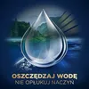A water drop reflecting a natural landscape, with text promoting water conservation. Podgląd zdjęcia produktu