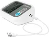 A white digital blood pressure monitor with a USB-C cable plugged in, shown on a white background. Produktbild-Vorschau