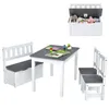 COSTWAY 4 TLG. Kindersitzgruppe mit Stauraum, Kindertisch Produktbild-Vorschau 1