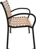 Panchina da giardino nera e marrone 116 cm in acciaio e WPC Anteprima dell’immagine prodotto 2