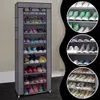 Textiler Schuhschrank 9 Ebenen 160x60x30 Grau Mit Produktbild-Vorschau 5