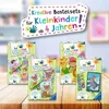 A collection of Ravensburger BeCreative craft kits for young children, displayed on a wooden surface with a blurred background. Produktbild-Vorschau