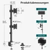 Držák monitoru pro 2 monitory, umístěné nad sebou, výškově Náhled obrázku produktu 4
