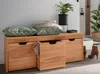 Flurbank 120 cm 3 Schubkästen Buche massiv CUENCA-137 Produktbild-Vorschau 1