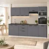 ULWEHOME | Küchenzeile 260 cm Anthrazit, Küchenmöbel-Set Produktbild-Vorschau 4