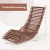 A wooden lounge chair with dimensions and weight capacity indicated. Náhled obrázku produktu